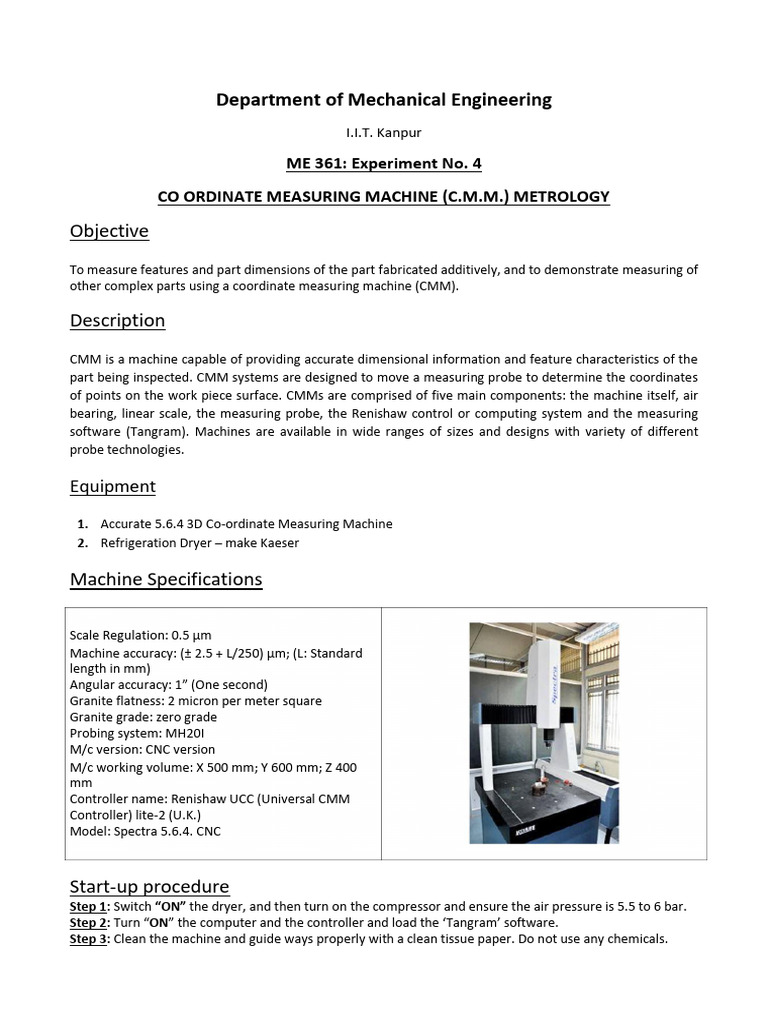 Exp 4 - CMM | PDF | Applied And Interdisciplinary Physics | Business