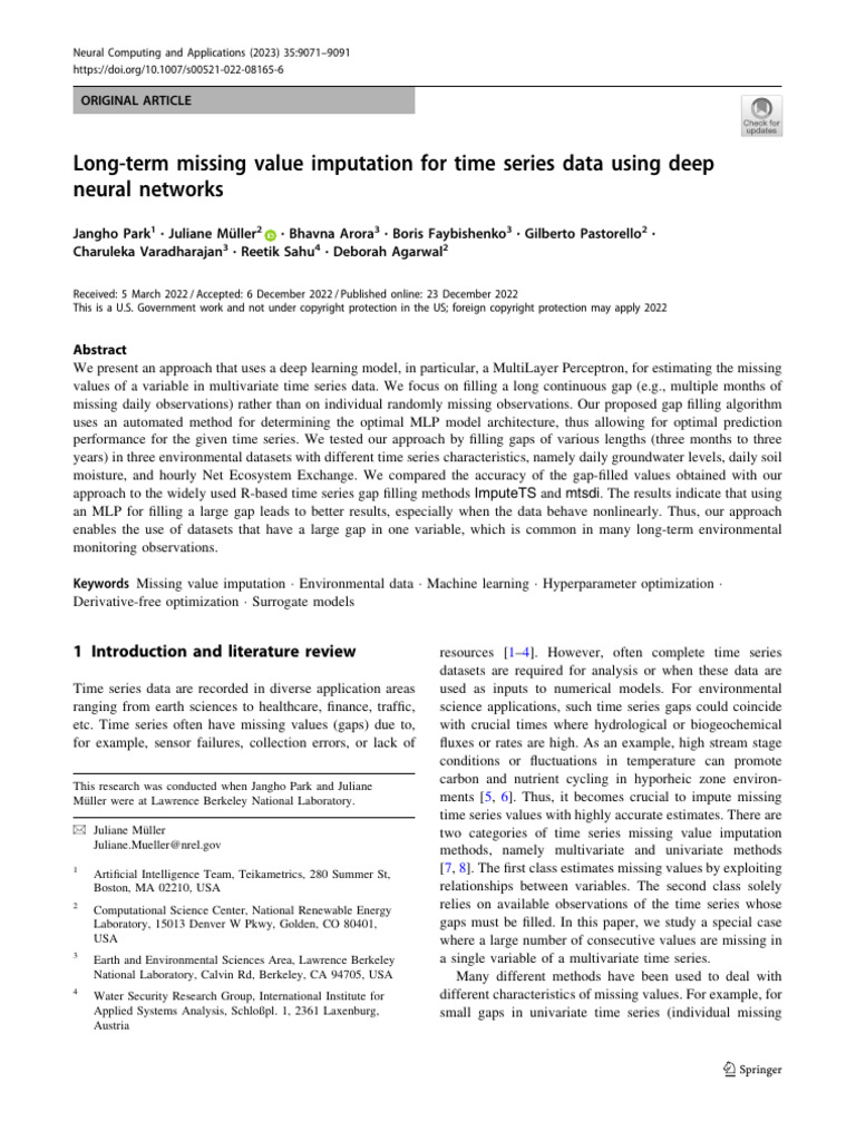 Long-Term Missing Value Imputation For Time Series Data Using Deep ...