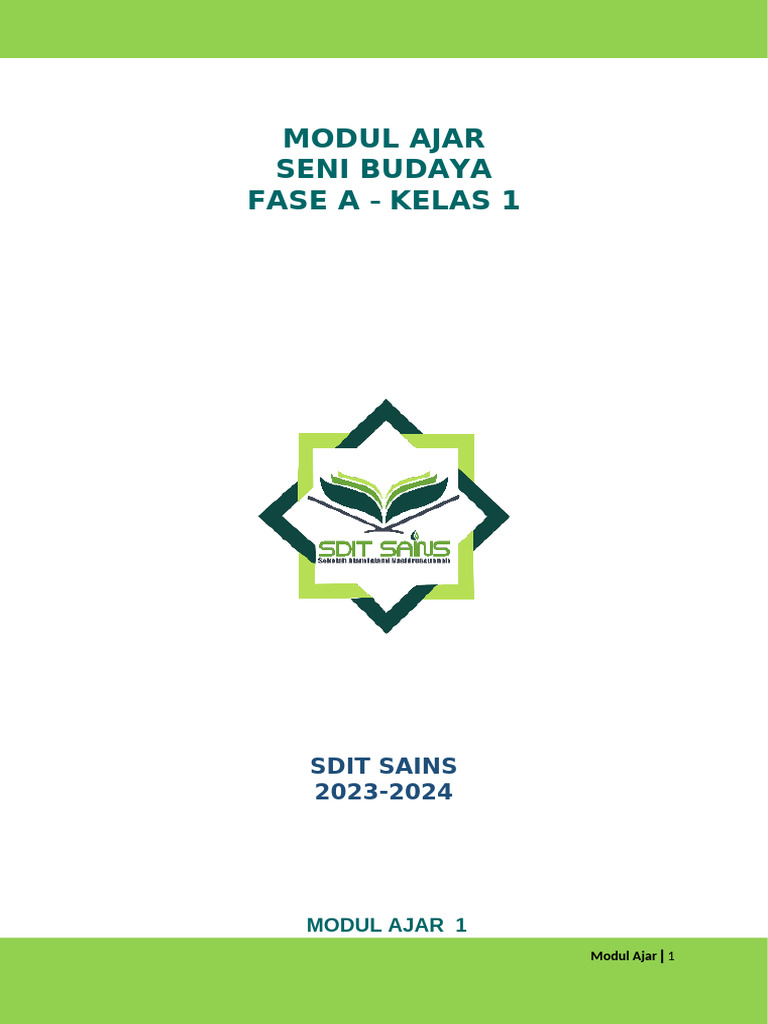Modul Ajar Seni Budaya Kelas 1 Pdf