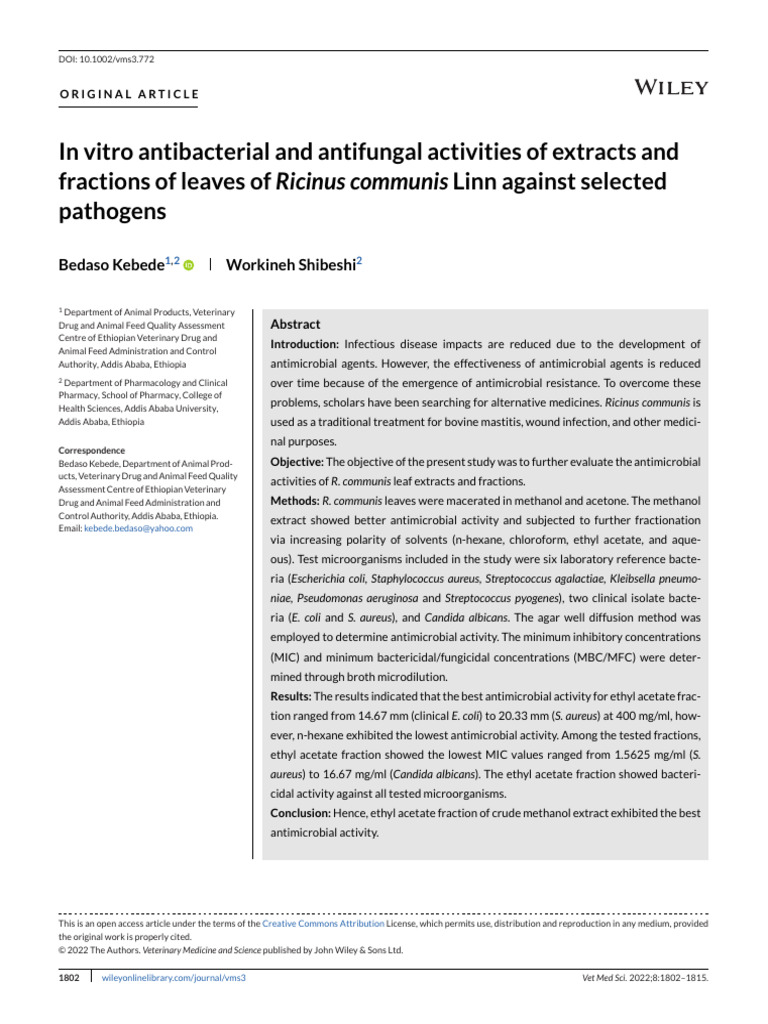 In Vitro Antibacterial and Antifungal Activities of Extracts and ...