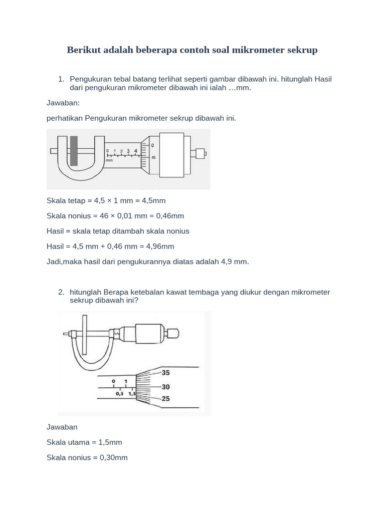 Rahasia Akurasi! Contoh Soal Mikrometer Sekrup dan Cara Menghitungnya