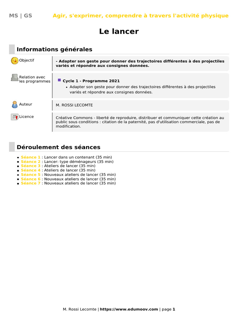 Le Lancer | PDF