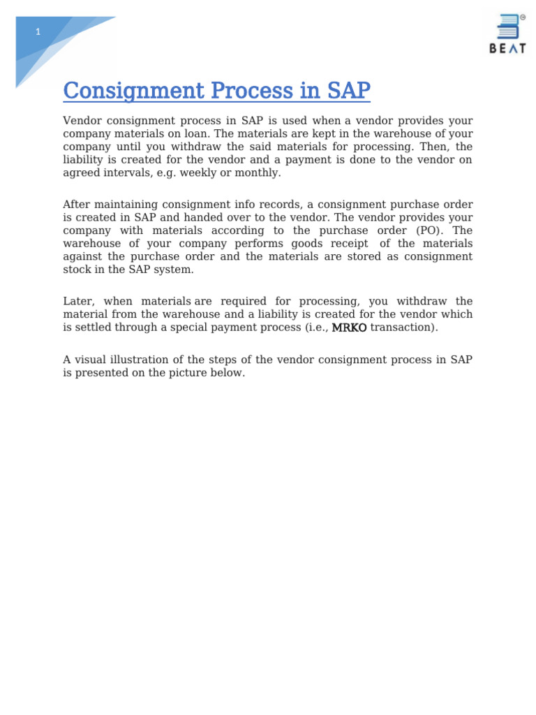 Consignment Process in SAP | PDF