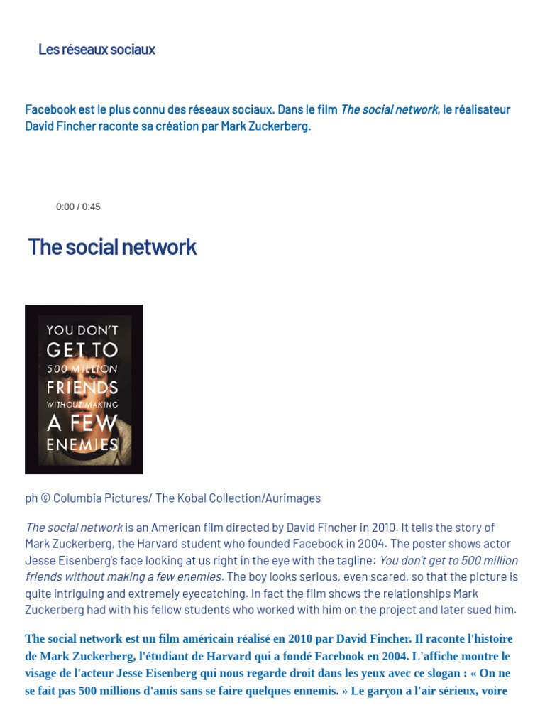 Anglais 3e Culture - Les-Reseaux-Sociaux | PDF