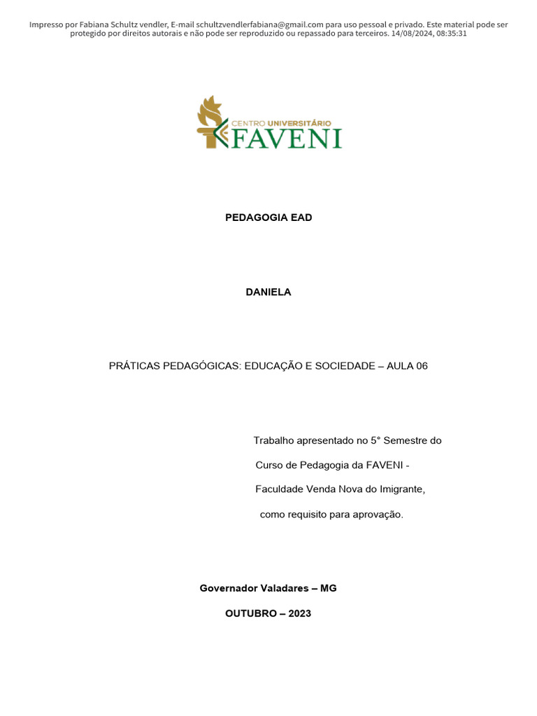 Aula 06 5º Periodo | PDF
