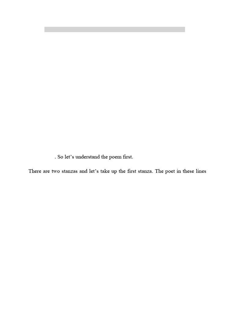 TDC/PART-I/ENGLISH (Hons) Paper-III Critical Analysis of The Poem-The ...
