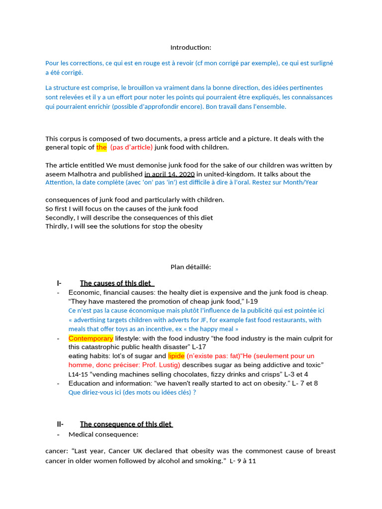 Correction Intro Plan Du 23-03-2020 | PDF