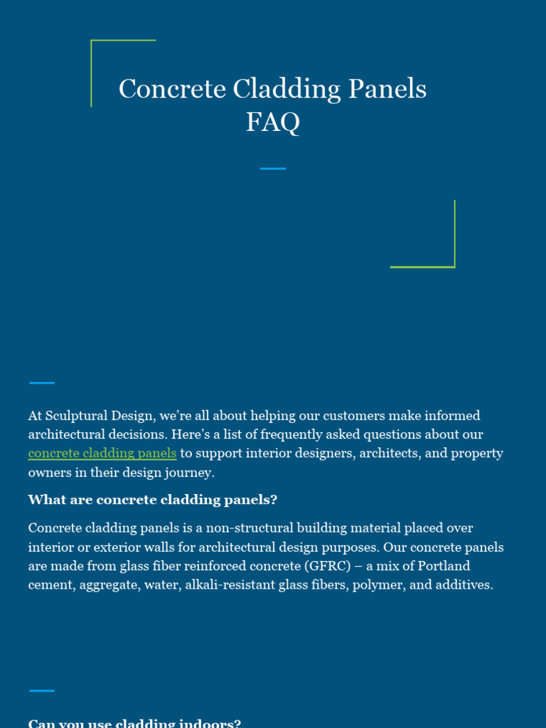Concrete Cladding Panels FAQ | PDF | Concrete | Wall