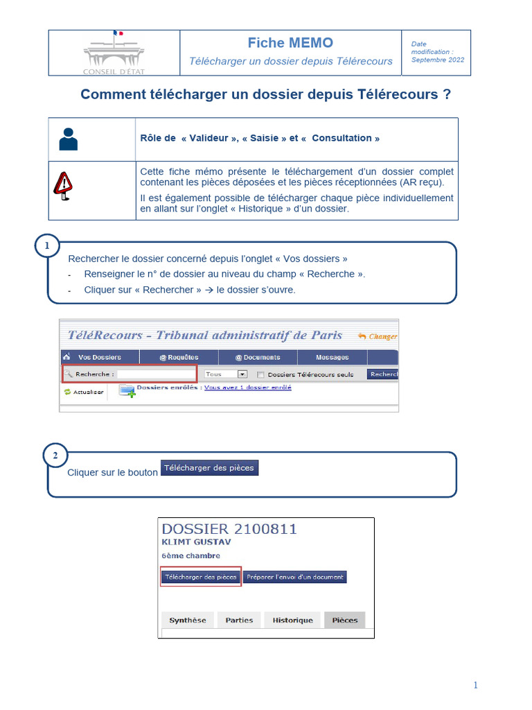 TR FicheMemo Telecharger Un Dossier | PDF