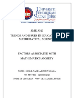 Mathematics Anxiety (D20081032323)