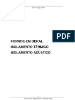 Forros em Geral e Isolamentos Térmico e Acústico