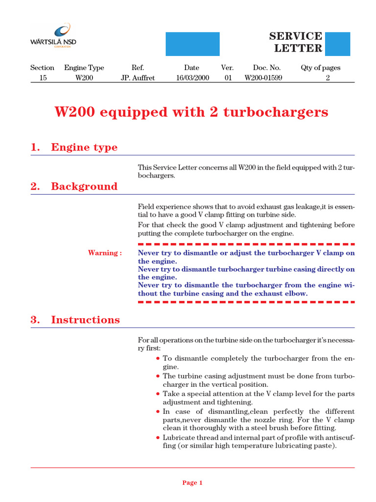 W200 with 2 turbocharges | PDF