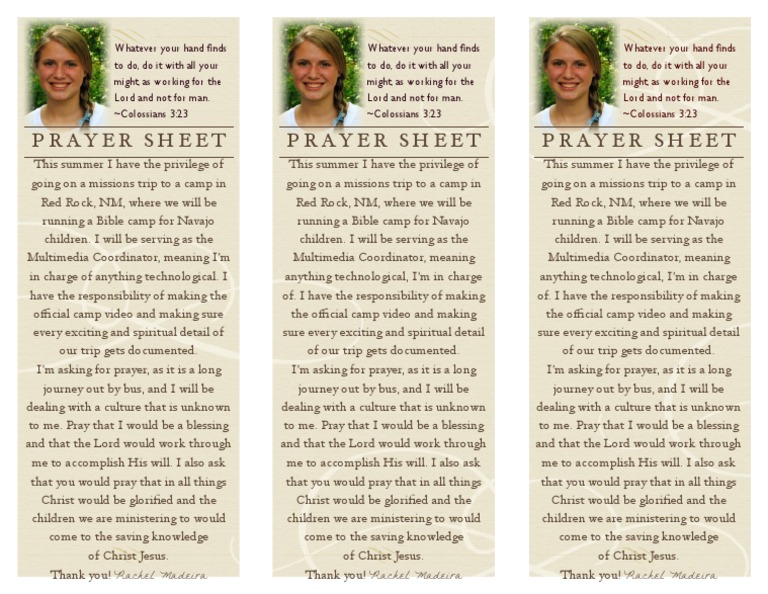 Prayer Sheet | PDF | Prayer | Monotheistic Religions