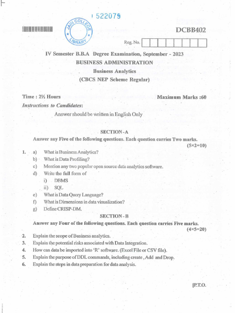 Ba Iv Bba 2023 | PDF