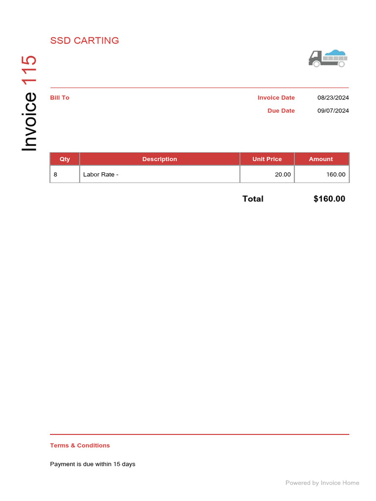 SSD Carting Invoice #115 Summary | PDF