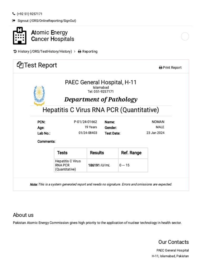 Report - PAEC CHs PCR Noman | PDF