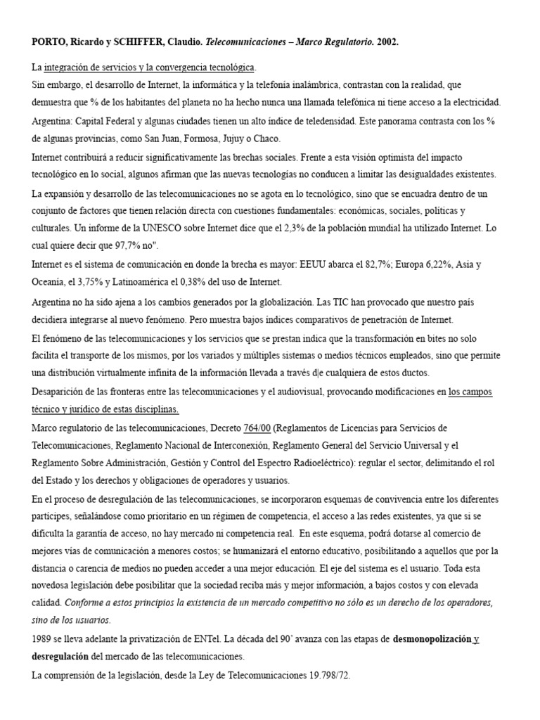 porto-schiffer-2002-telecomunicaciones-marco-regulatorio-pdf