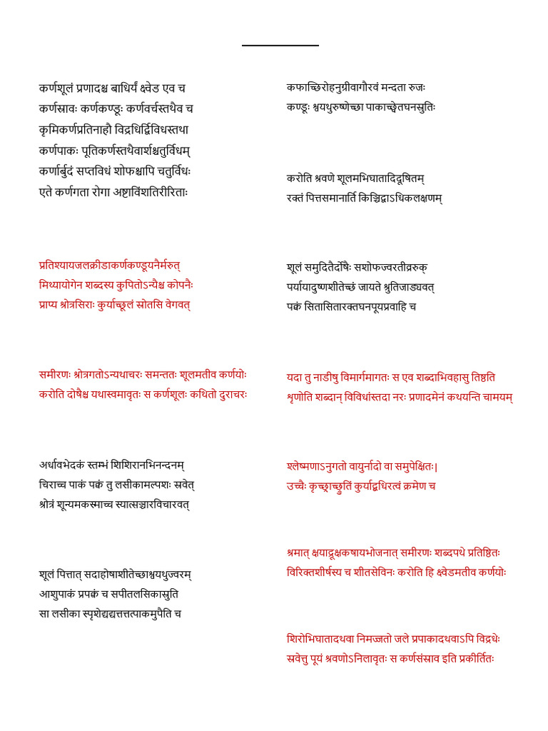 Karna Roga Shloka | PDF