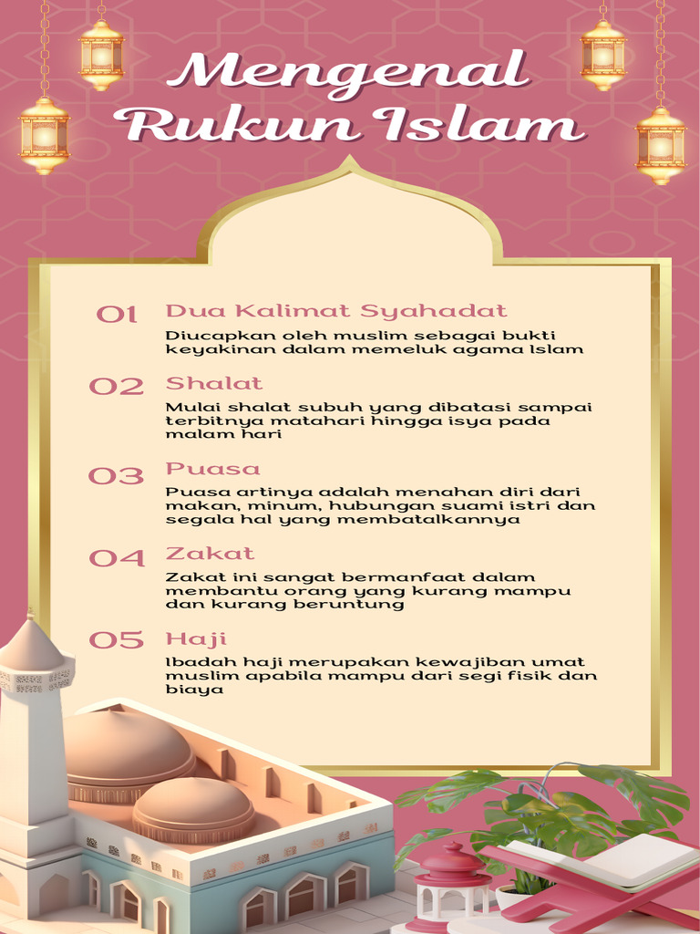 Infografis Pink 3D Ilustratif Mengenal Rukun Islam_20240827_103826_0000 ...
