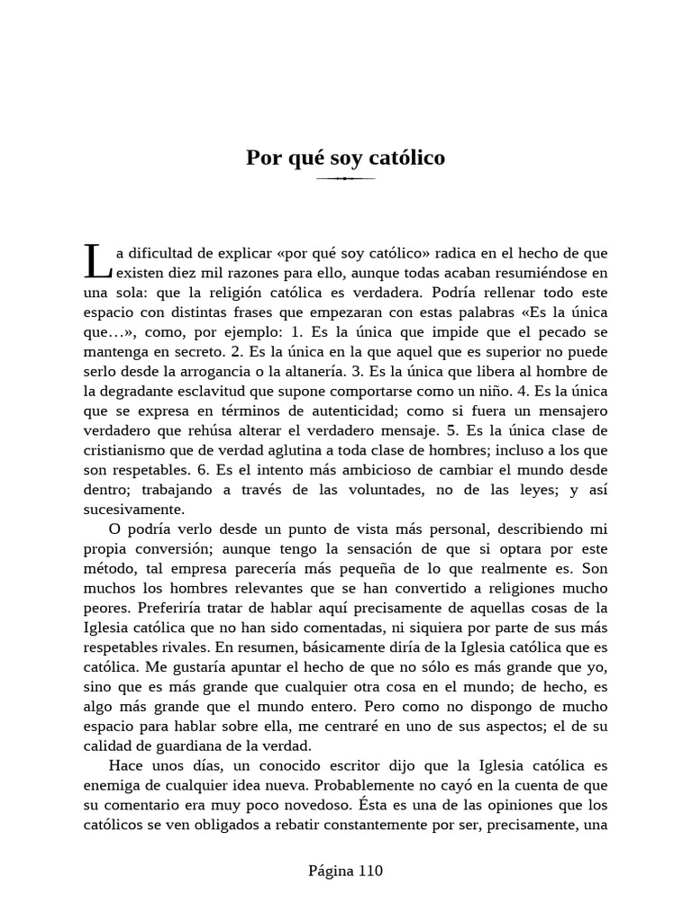 Chesterton - Por Qué Soy Católico | PDF
