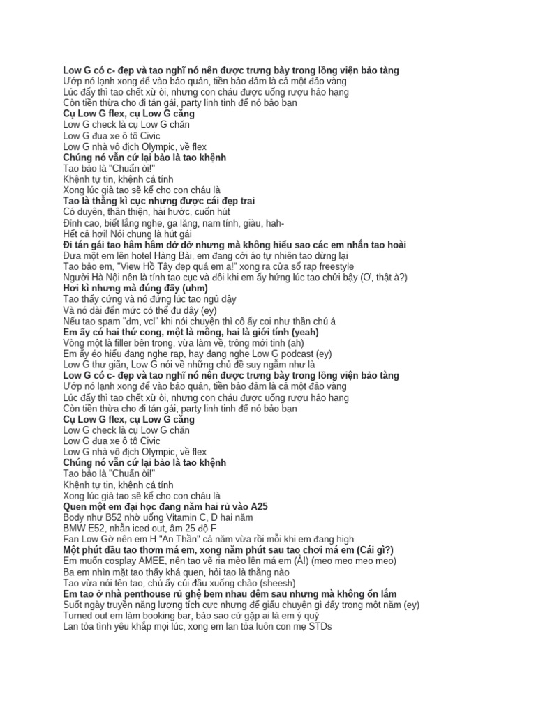 Bảo Tàng (LOW G) | PDF