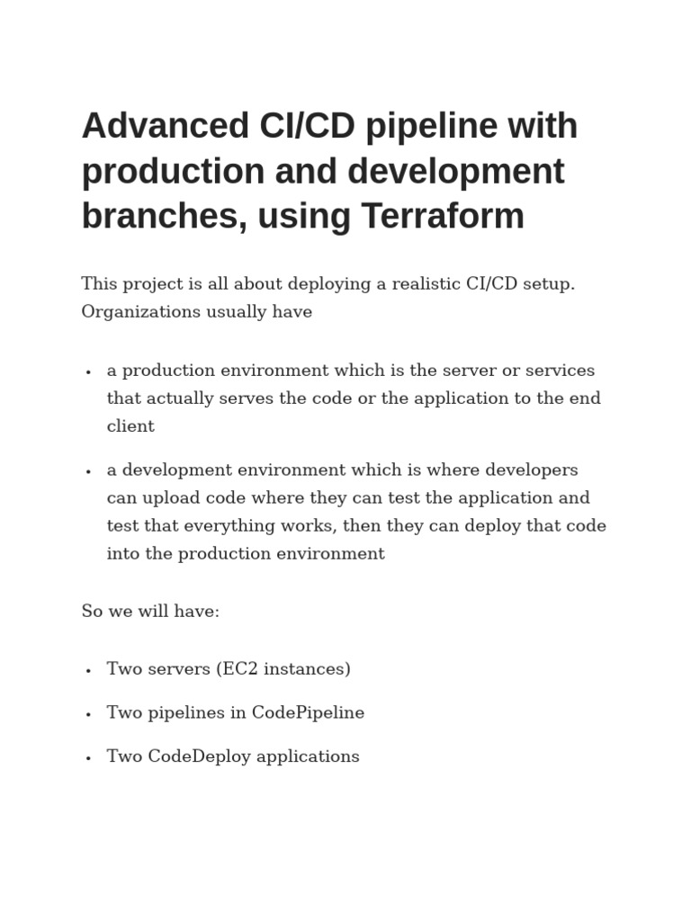 Advanced CI CD Pipeline Using Terraform | PDF