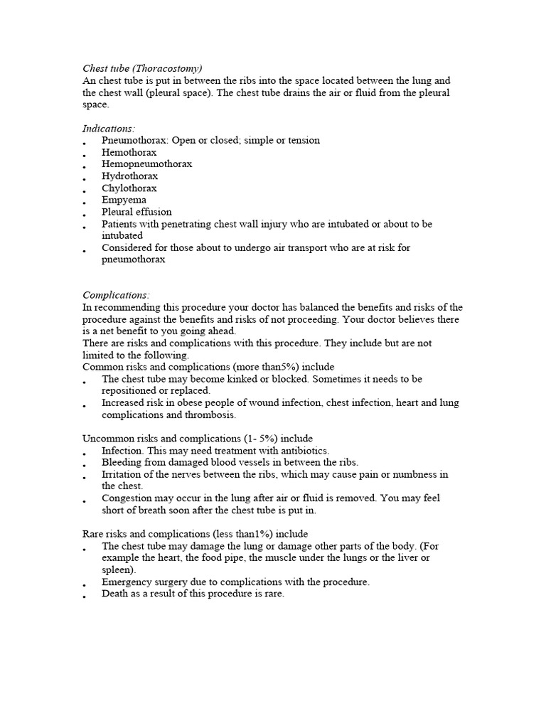 Chest Tube Insertion | PDF