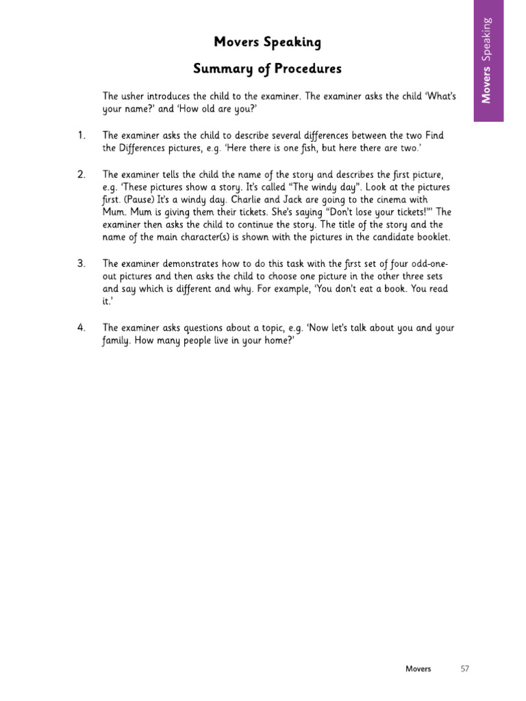 Yle Movers Speaking Pdf