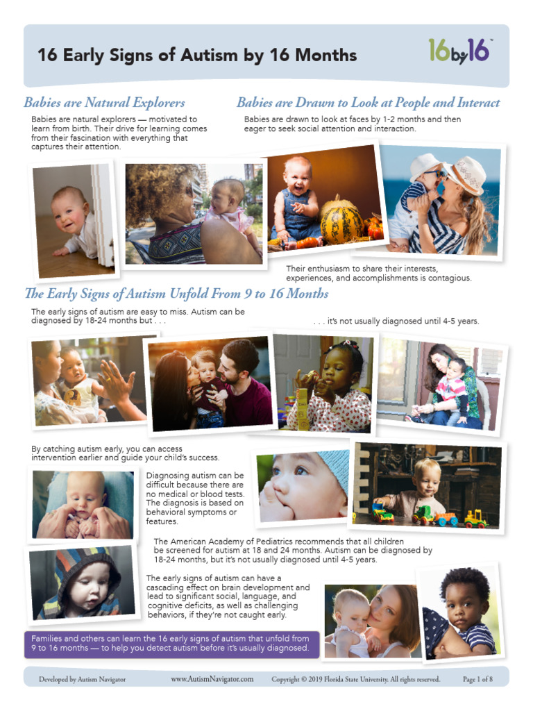 16 Early Signs of Autism by 16 Months | PDF