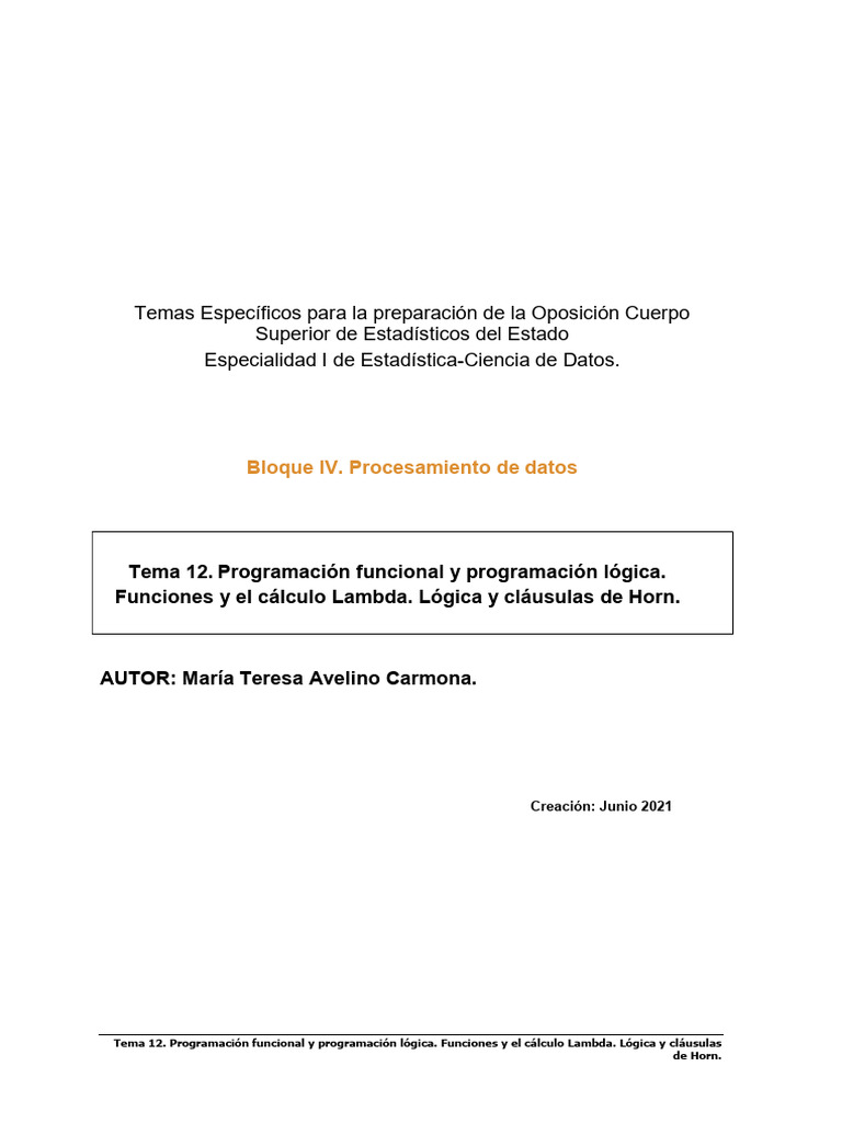 Programación Funcional y Lógica en IA | PDF | Programacion Funcional ...