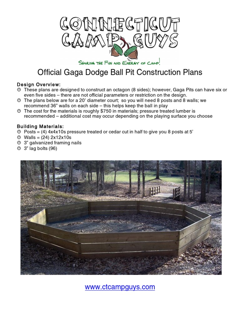 Gaga Pit Construction Plans Framing (Construction) Ball Games