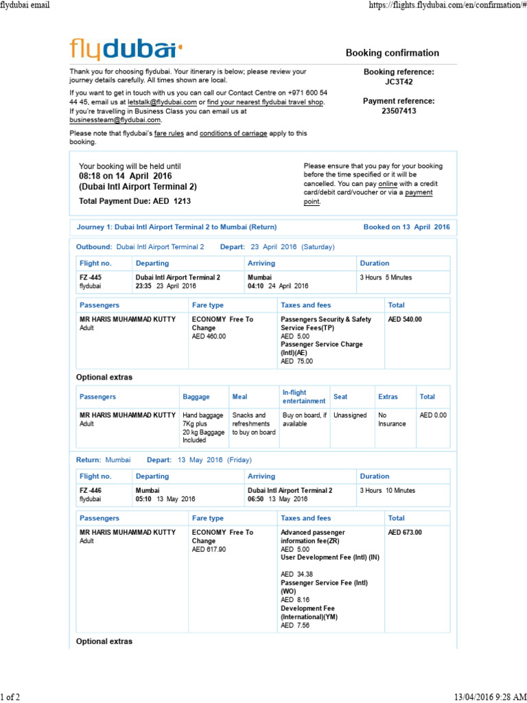 Haris Booking | PDF