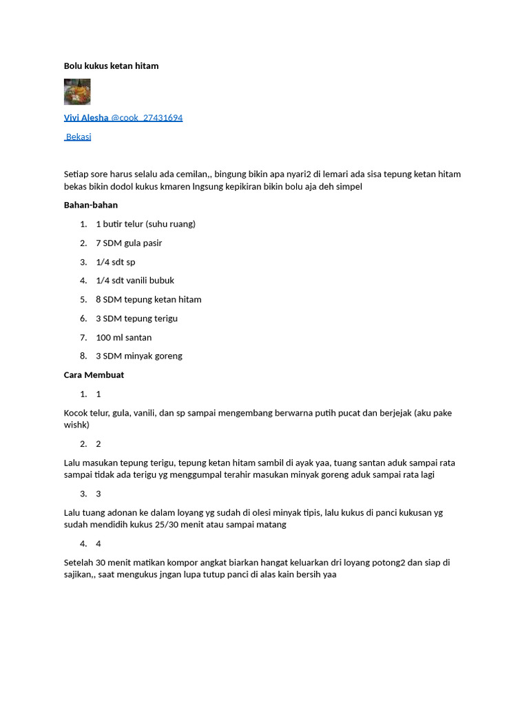 Bolu Kukus Ketan Hitam By March Pdf