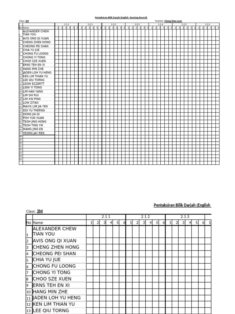 Running record year 3 pdf
