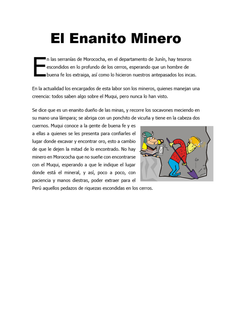 El Enanito Minero | PDF | Historia | Ficciones de misterio, 