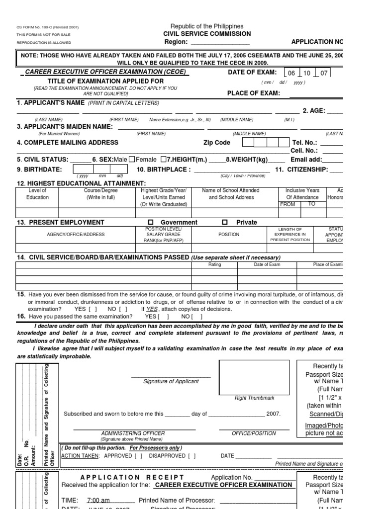 CEOE Application Form Guidelines | PDF | Career & Growth | Business