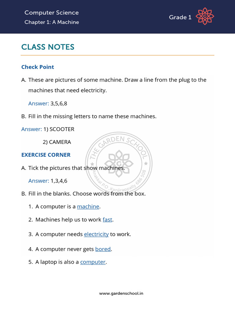 AK CN Grade+1 Computer+Science Chapter+1 | PDF