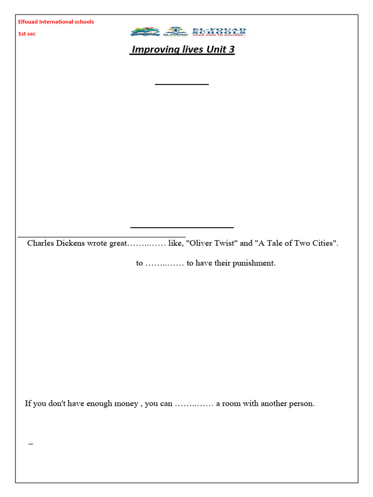 1st Sec Unit 3 | PDF