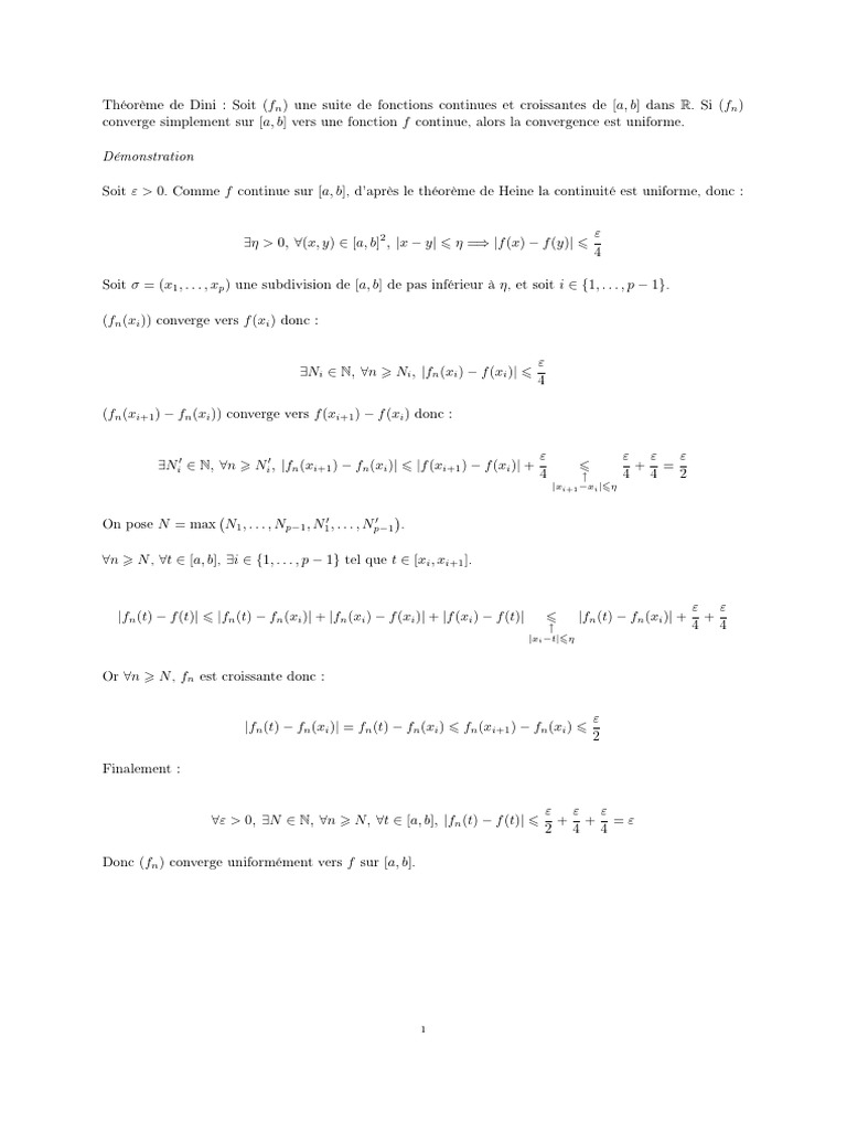 Un Théorème de Dini PDF — free download