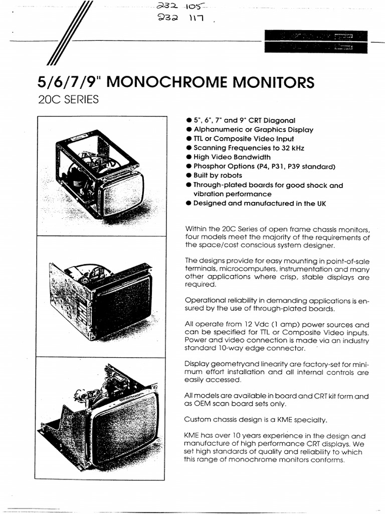 5 6 7 9 Inch MONOCHROME MONITORS | PDF