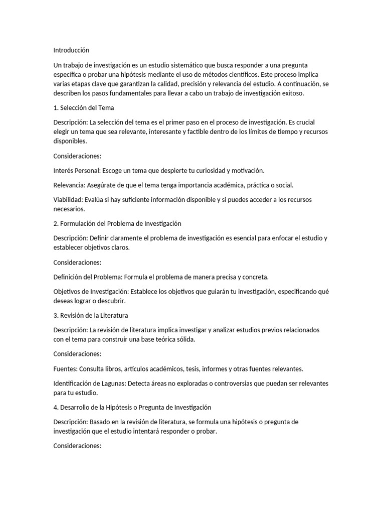 Como Se Realiza Un Trabajo de Investigacion | PDF