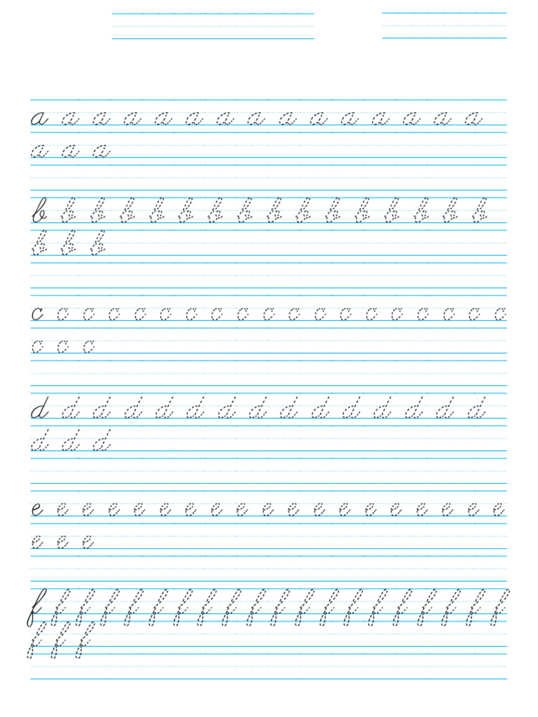 Cursive Writing Practice Sheets | PDF | Writing | Foreign Language Studies