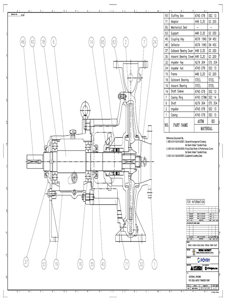 MD1-0-V-142-01-20002, Sectional Drawing For Demi. Water Transfer Pump ...