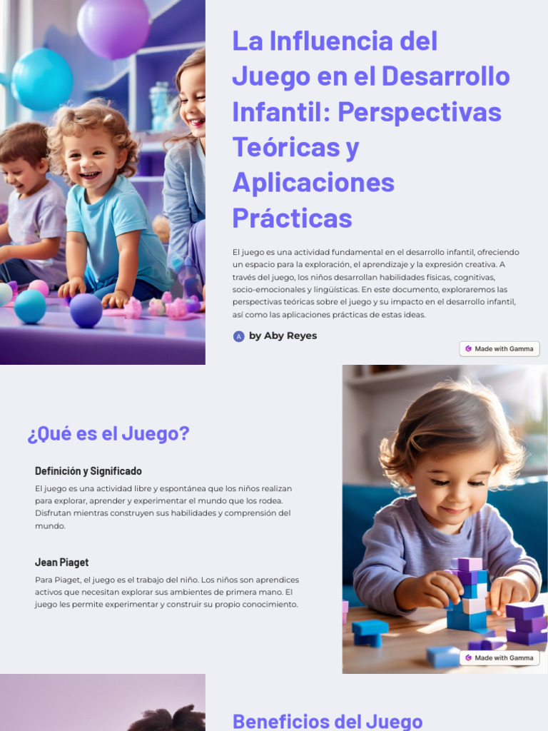 La Influencia Del Juego en El Desarrollo Infantil Perspectivas Teoricas ...