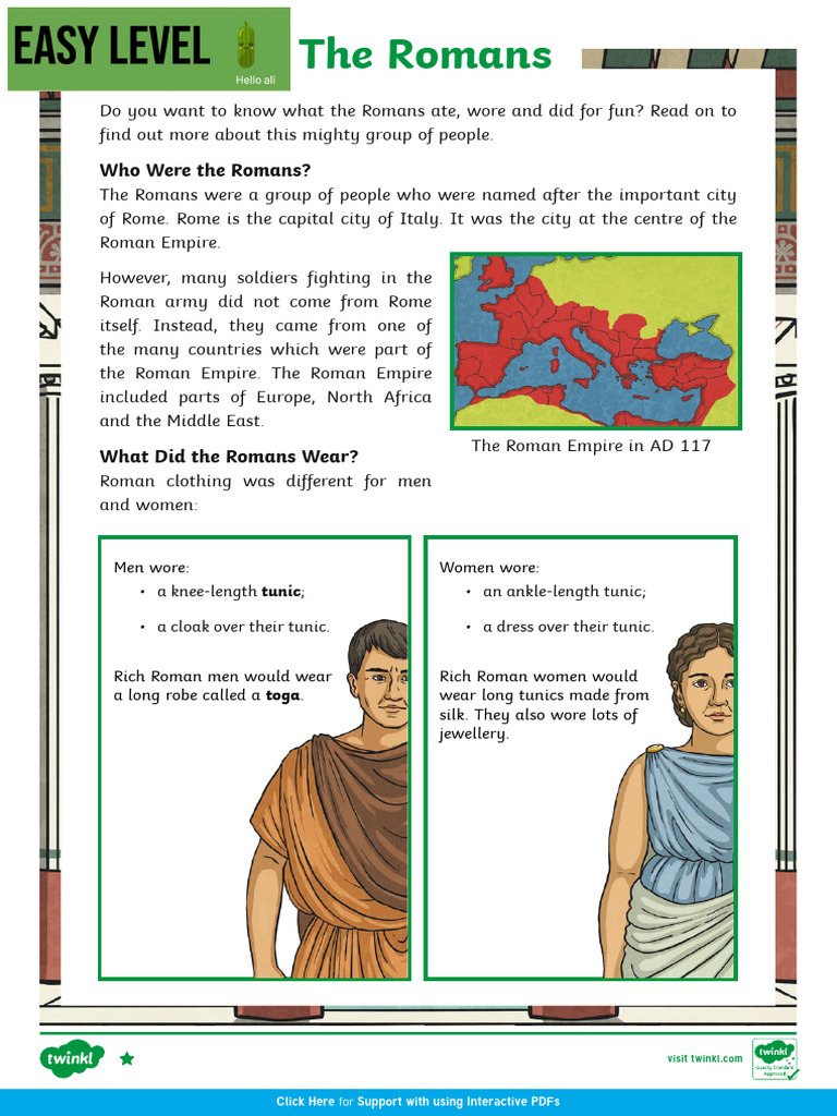 T e 2551775 lks2 The Romans Interactive Reading Comprehension PDF - Ver ...