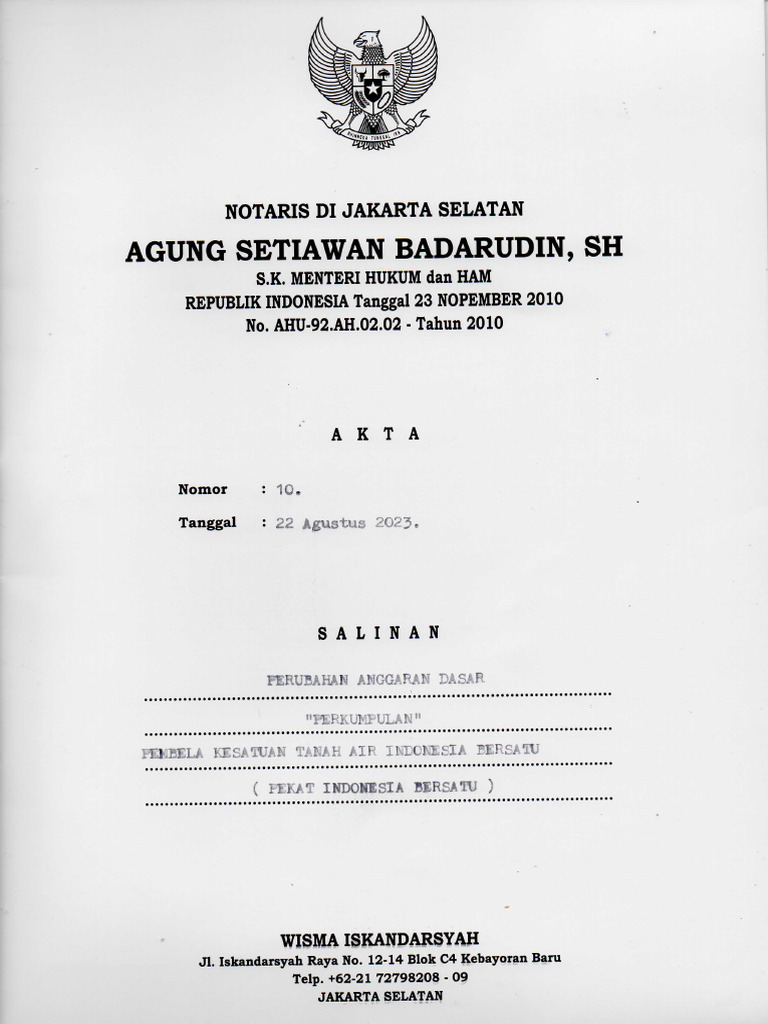 Akta Notaris Pekat Ib 2023 | PDF