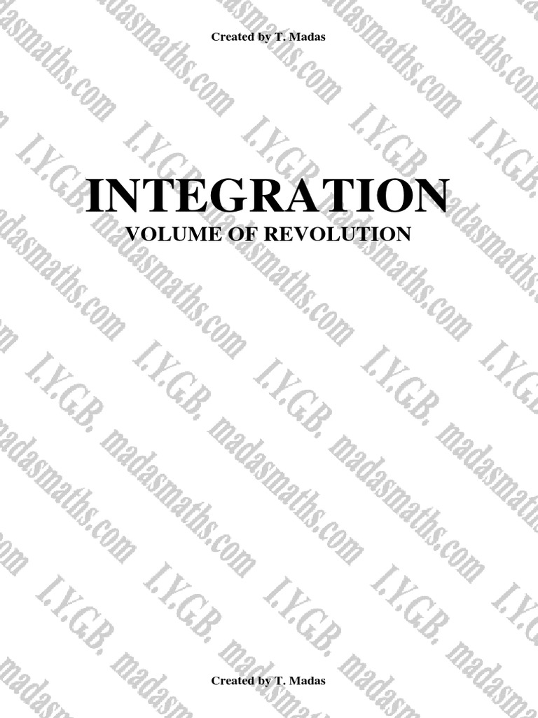 Integration Volume of Revolution | PDF | Coordinate System | Cartesian ...