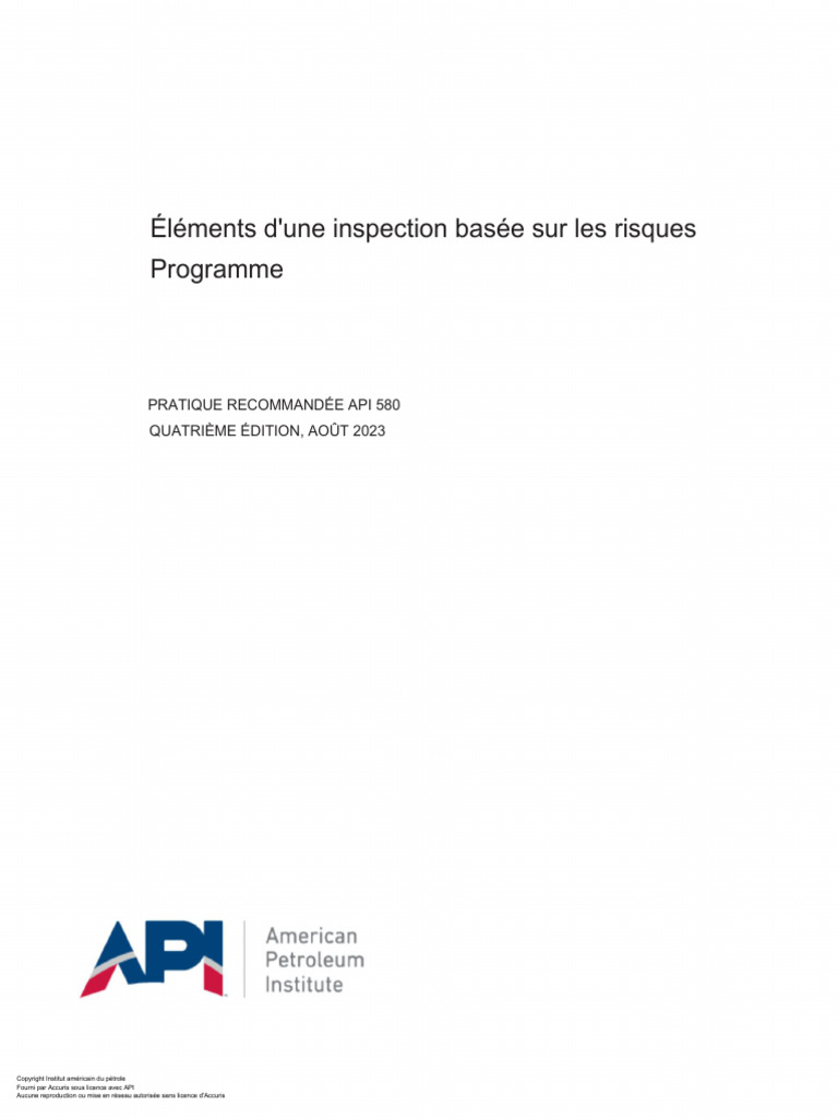 API 580 2023 Edition PDF API 580 2023 Edition PDF