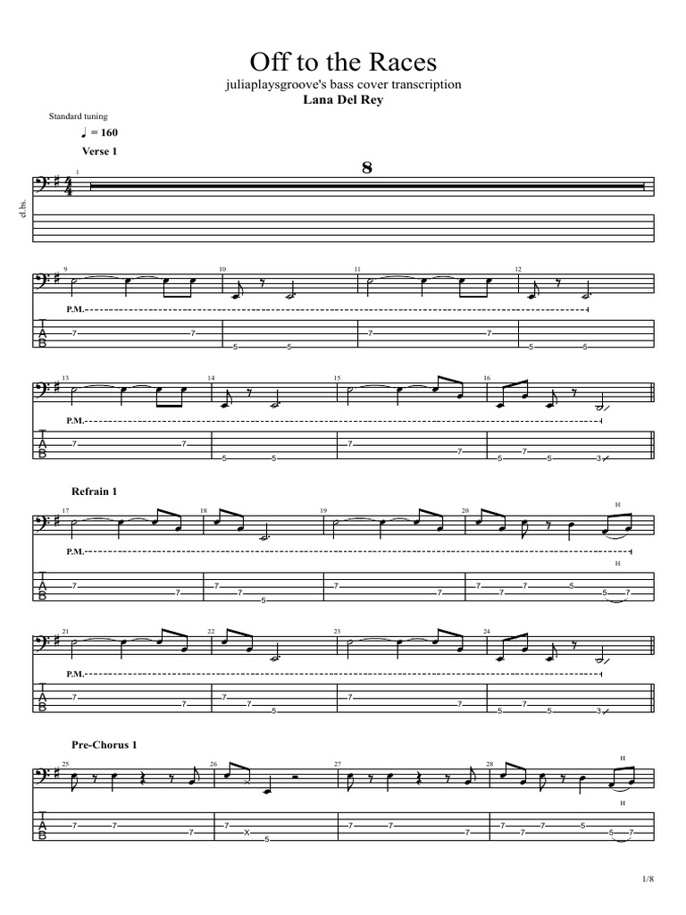 Off To The Races - Juliaplaysgroove Transcription | PDF
