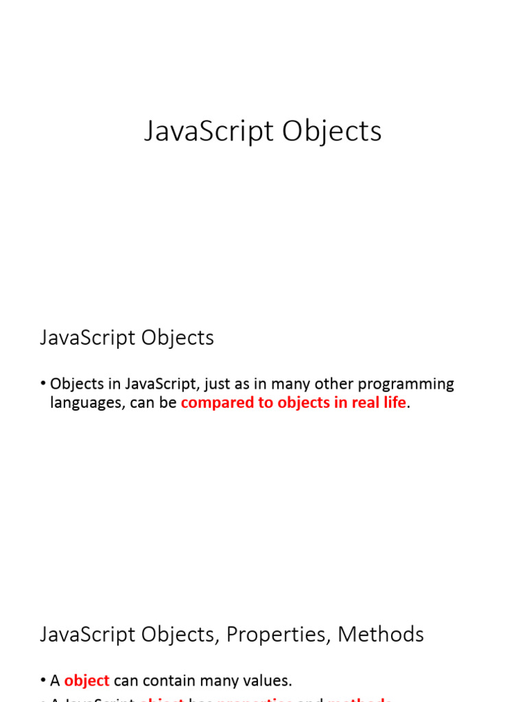 JS Objects | PDF